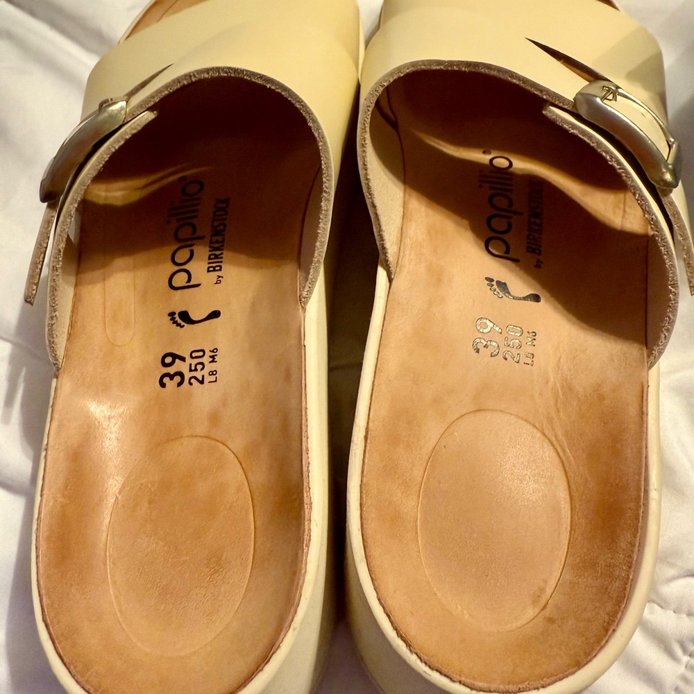 Birkenstock Almina Ecru Leather Women's Sandals - Picture 7 of 10